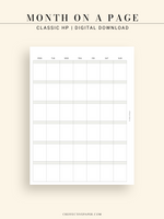 M123_B | Monthly Planner, MO1P, Blank