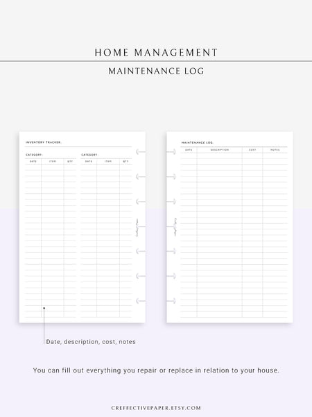 N115-3 | Home Inventory Tracker – CreffectivePaper