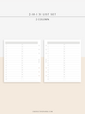 N114 | 31 List Set for Monthly Overview & Daily Tracker, Gratitude Journal