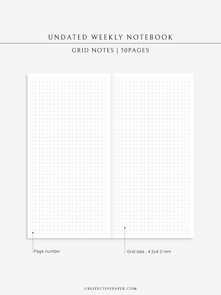 Undated Weekly Notebook, Weeks size – CreffectivePaper