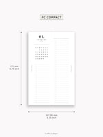 M118_2025 | 2025 Half-Page Calendar, Monthly Task list