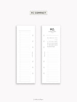 M118_2025 | 2025 Half-Page Calendar, Monthly Task list