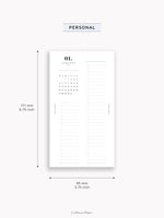 M118_2025 | 2025 Half-Page Calendar, Monthly Task list