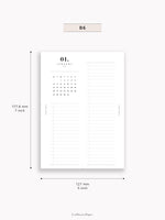 M118_2025 | 2025 Half-Page Calendar, Monthly Task list