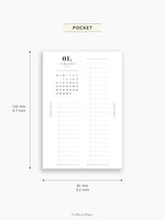 M118_2025 | 2025 Half-Page Calendar, Monthly Task list