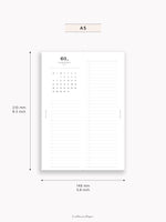 M118_2025 | 2025 Half-Page Calendar, Monthly Task list