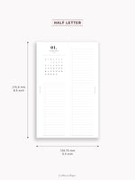 M118_2025 | 2025 Half-Page Calendar, Monthly Task list