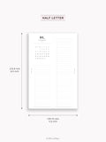 M118_2025 | 2025 Half-Page Calendar, Monthly Task list