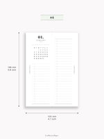 M118_2025 | 2025 Half-Page Calendar, Monthly Task list