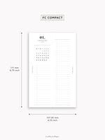 M118_2026 | 2026 Half-Page Calendar, Monthly Task list