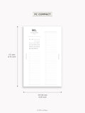 M118_2026 | 2026 Half-Page Calendar, Monthly Task list