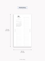 M118_2026 | 2026 Half-Page Calendar, Monthly Task list