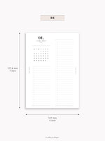 M118_2026 | 2026 Half-Page Calendar, Monthly Task list