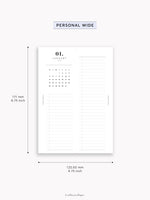 M118_2026 | 2026 Half-Page Calendar, Monthly Task list