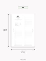 M118_2026 | 2026 Half-Page Calendar, Monthly Task list