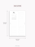M118_2027 | 2027 Half-Page Calendar, Monthly Task list