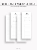 M118_2027 | 2027 Half-Page Calendar, Monthly Task list