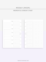 W108_G_WO2P | Weekly Planner, WO2P, Grid