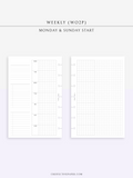 W108_G_WO2P | Weekly Planner, WO2P, Grid