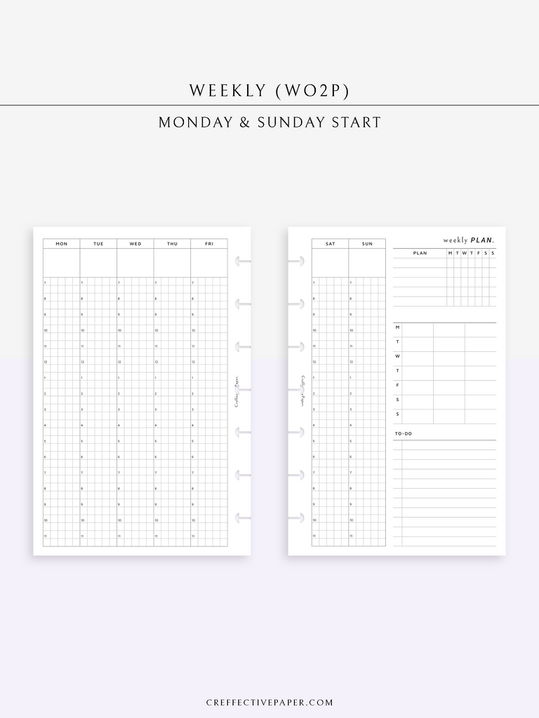 W124 Undated Weekly Schedule Wo2p Creffectivepaper