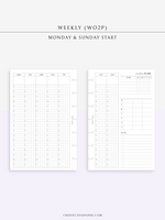 W124 | Undated Weekly Schedule, WO2P