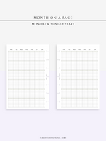 M123_G | Monthly Planner, MO1P, Grid