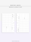 M125 | Horizontal Monthly Planner, MO1P