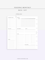 M124 | Folding Monthly Planner