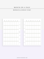 M123_B | Monthly Planner, MO1P, Blank