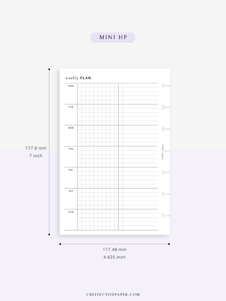 Grid Note Schedule Example W126_WO2P | Weekly Planner & Grid Notes – CreffectivePaper