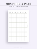 M123_B | Monthly Planner, MO1P, Blank