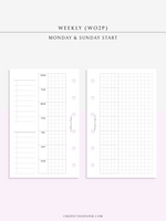 W108_G_WO2P | Weekly Planner, WO2P, Grid