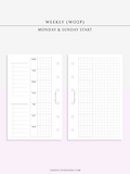 W108_G_WO2P | Weekly Planner, WO2P, Grid