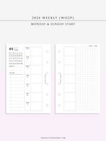 W108_GX_WO2P_2024 | 2024 Weekly Planner, Blank