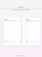 N121-4 | Meal Prep Plan Template, Groceries Shopping List