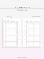 T101 | Goal Setting Planner Bundle Template for Business and Personal