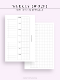 W108_G_WO2P | Weekly Planner, WO2P, Grid