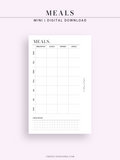 N121-4 | Meal Prep Plan Template, Groceries Shopping List