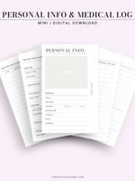 N113 | Personal Information & Medical Log Template