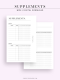 N121-6 | Vitamins & Supplements Tracker, Medication Log Template