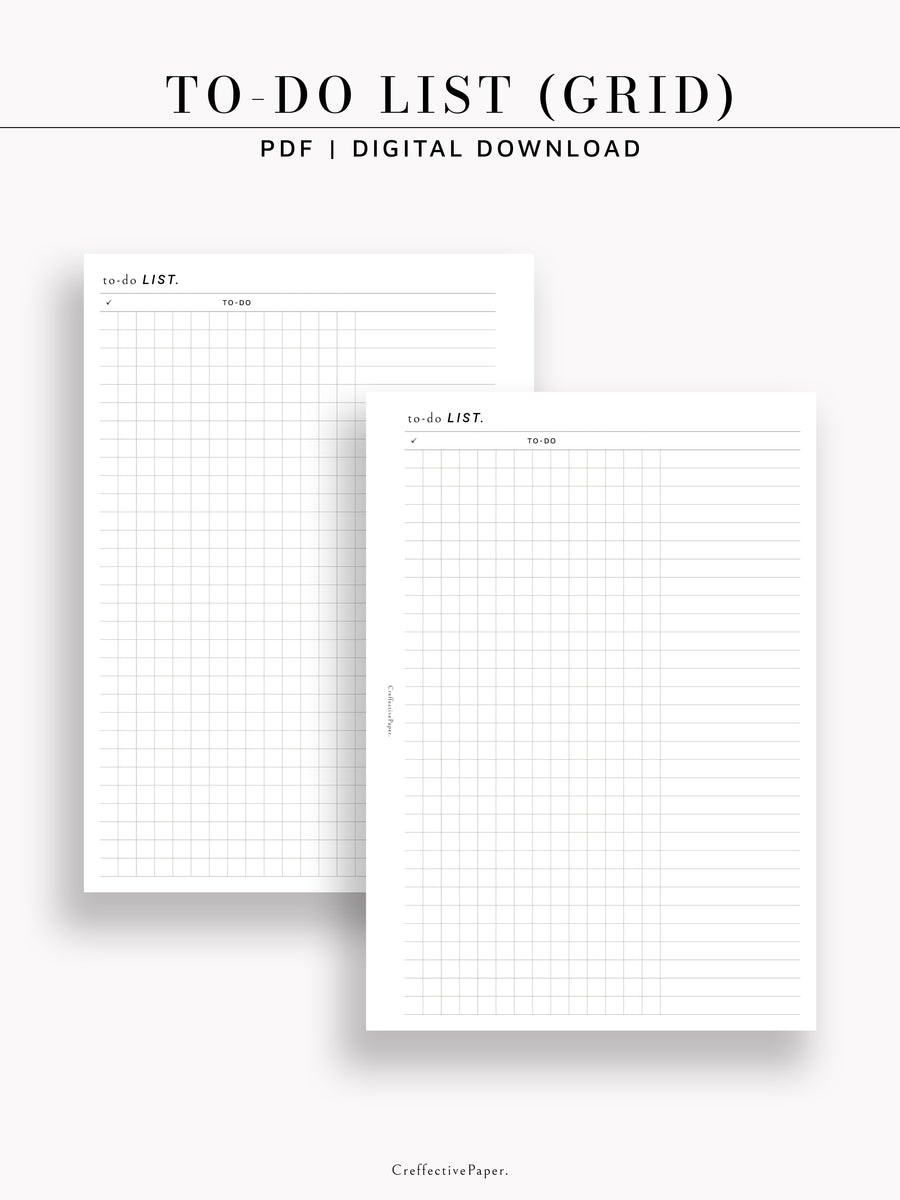 N147 | To-do List (Grid) – CreffectivePaper
