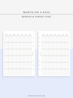 M123_G | Monthly Planner, MO1P, Grid