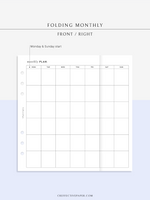 M124 | Folding Monthly Planner