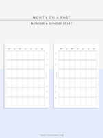 M123_B | Monthly Planner, MO1P, Blank