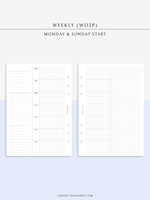 W108_G_WO2P | Weekly Planner, WO2P, Grid