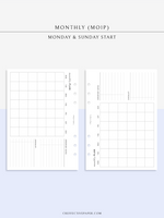 M125 | Horizontal Monthly Planner, MO1P