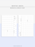 M125 | Horizontal Monthly Planner, MO1P