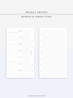 W108_G_WO2P | Weekly Planner, WO2P, Grid