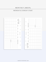 M125 | Horizontal Monthly Planner, MO1P