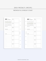 W108_GX_WO1P_2024 | 2024 Weekly Planner, Blank